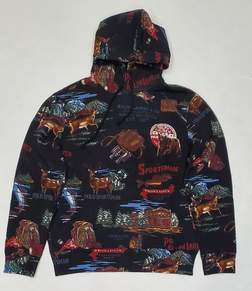 Nwt Polo Ralph Lauren Allover Print Sportsman Hoodie