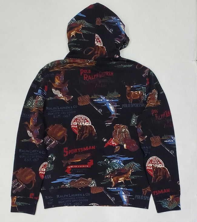 Nwt Polo Ralph Lauren Allover Print Sportsman Hoodie