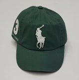 Nwt Polo Ralph Lauren Green Big PONY # 3 Leather Strap Adjustable Hat - Unique Style