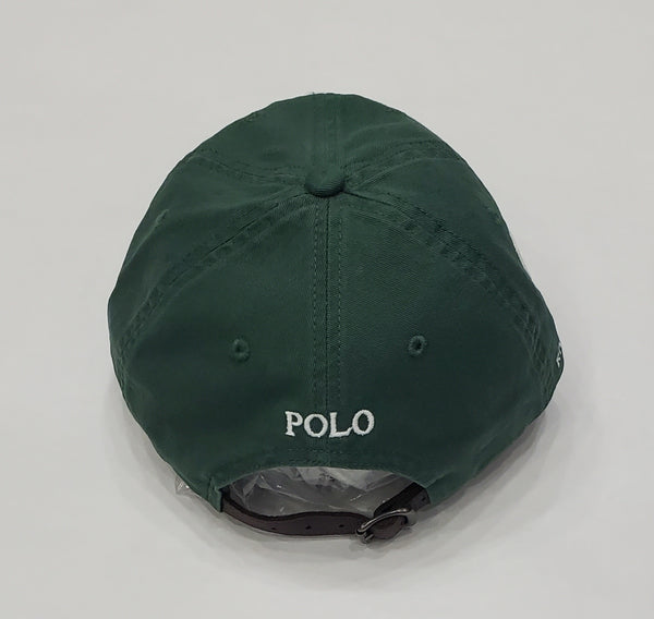 Nwt Polo Ralph Lauren Green Big PONY # 3 Leather Strap Adjustable Hat - Unique Style