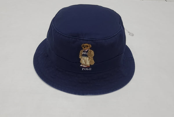 Nwt  Polo Ralph Lauren Navy Grandpa Teddy Bear Bucket Hat - Unique Style