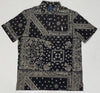 Nwt Polo Ralph Lauren Black Bandana Print Classic Fit Polo