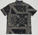Nwt Polo Ralph Lauren Black Bandana Print Classic Fit Polo