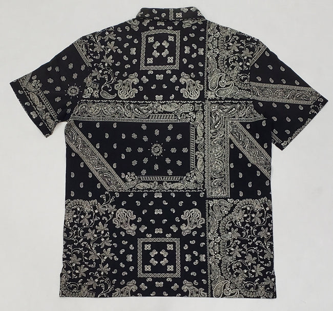 Nwt Polo Ralph Lauren Black Bandana Print Classic Fit Polo