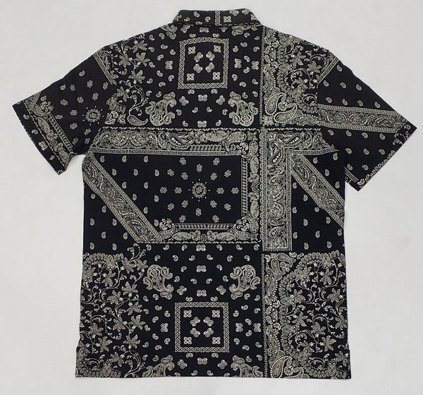 Nwt Polo Ralph Lauren Black Bandana Print Classic Fit Polo
