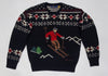Nwt Polo Ralph Lauren Black Skier Wool Crewneck Sweater