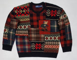 Nwt Polo Ralph Lauren Polo Bear Patchwork Wool Sweater