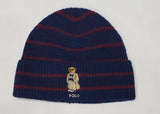 Nwt Polo Ralph Lauren Navy Stripe Burgundy Grandpa Teddy Bear Skully