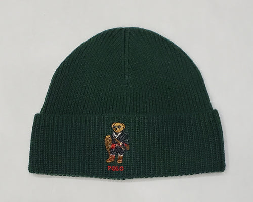 Nwt Polo Ralph Lauren Green Snow Explorer Teddy Bear Skully