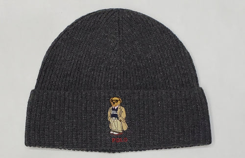 Nwt Polo Ralph Lauren Grey Grandpa Teddy Bear Skully