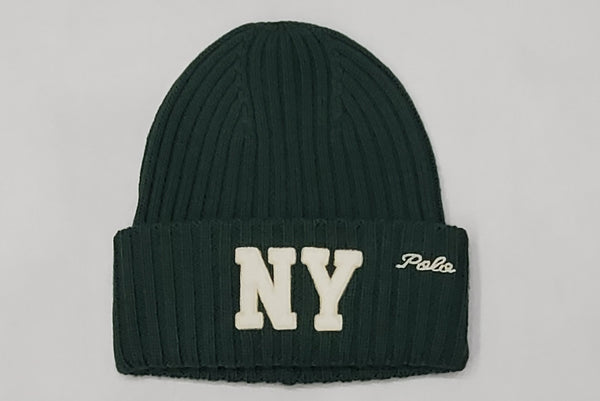 Nwt Polo Ralph Lauren Green NY Logo Patch with Script Embroidered Skully