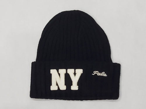 Nwt Polo Ralph Lauren Black NY Logo Patch with Script Embroidered Skully