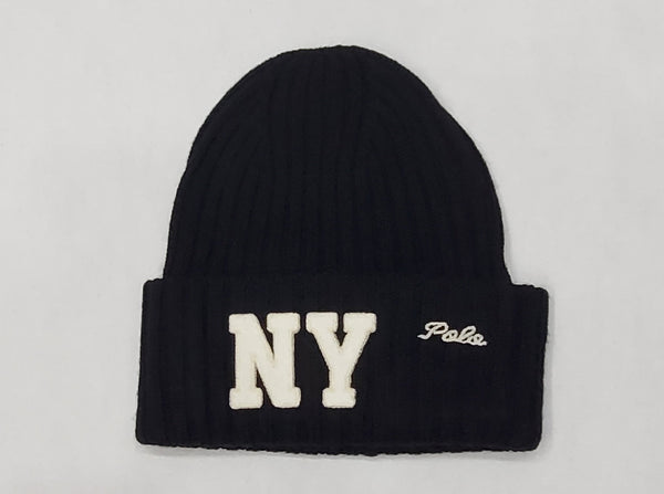 Nwt Polo Ralph Lauren Black NY Logo Patch with Script Embroidered Skully
