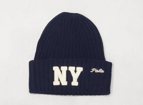 Nwt Polo Ralph Lauren Navy NY Logo Patch with Script Embroidered Skully
