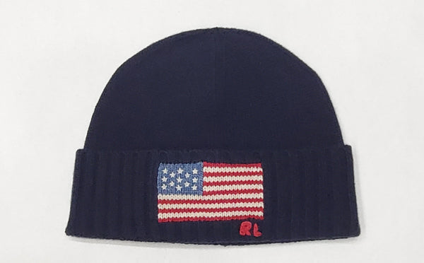 Nwt Polo Ralph Lauren Navy Blue American Flag Skully