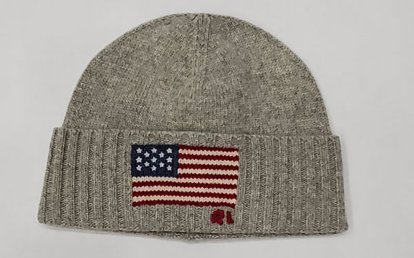 Nwt Polo Ralph Lauren Grey  American Flag Skully