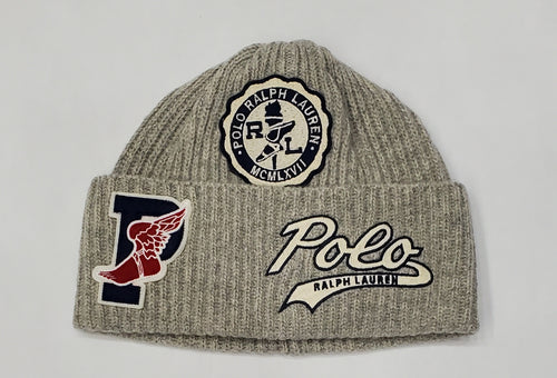 Nwt Polo Ralph Lauren Grey P-Wing Script Patch Skully