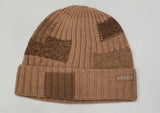 Nwt Polo Ralph Lauren Tan Patchwork Wool Beanie