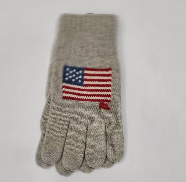 Nwt Polo Ralph Lauren Grey American Flag Gloves