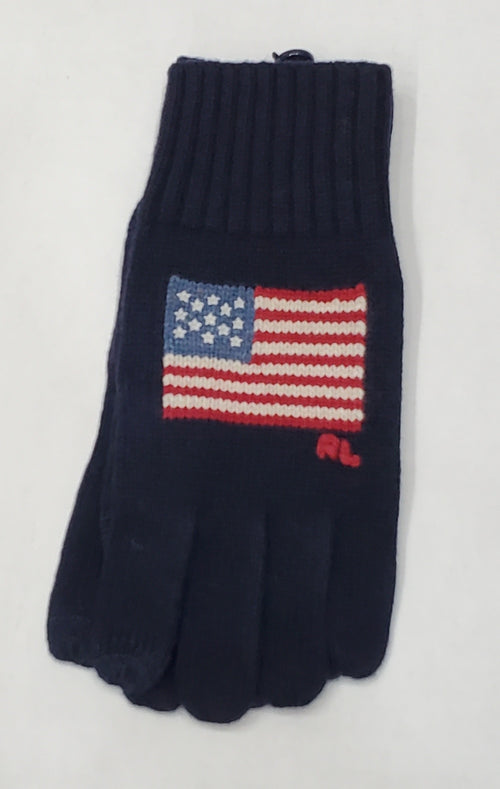 Nwt Polo Ralph Lauren Navy Blue American Flag Gloves