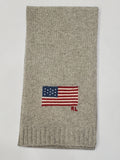 Nwt Polo Ralph Lauren Grey American Flag Scarf
