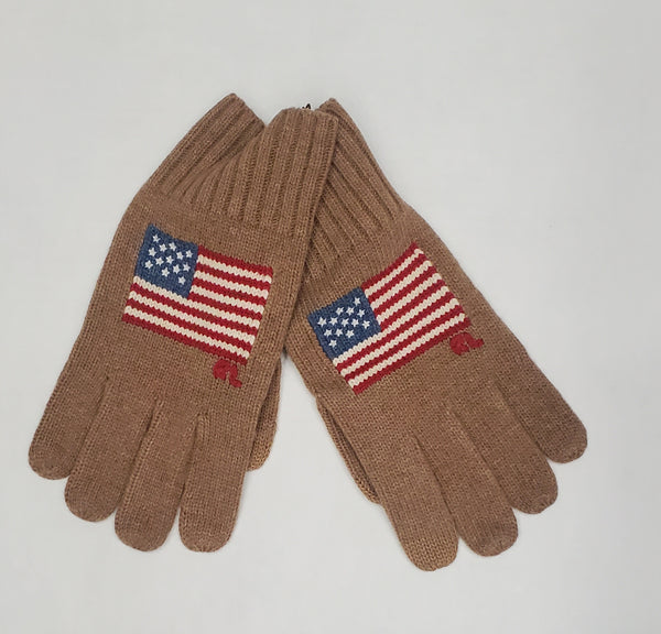Nwt Polo Ralph Lauren Khaki American Flag Gloves