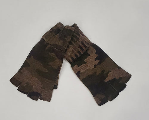 NWT  Polo Ralph Lauren Camo Wool Blend Fingerless Gloves