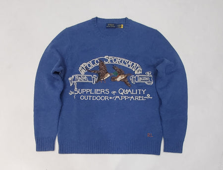 Nwt Polo Ralph Lauren Duck Embroidered Corduroy Leather Strap Back