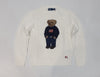Nwt Polo Ralph Lauren White Standing American Flag Teddy Bear Sweater - Unique Style