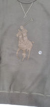Nwt Polo Ralph Lauren Olive Leather Big Pony Knit Sweatshirt