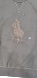 Nwt Polo Ralph Lauren Olive Leather Big Pony Knit Sweatshirt