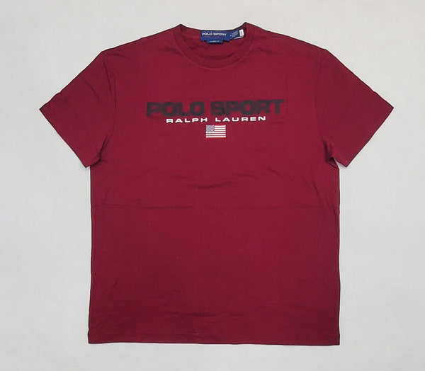 Nwt Polo Sport Burgundy Spellout Classic Fit  Tee