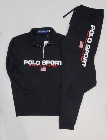 Nwt Polo Ralph Lauren Black Polo Sport Half Zip with Matching Polo