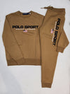 Nwt Polo Ralph Lauren Khaki  Polo Sport Crew Neck With Matching Joggers