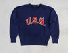 Nwt Polo Ralph Lauren Navy USA  Patch Vintage Fit  Sweatshirt