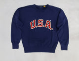 Nwt Polo Ralph Lauren Navy USA  Patch Vintage Fit  Sweatshirt
