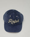 Nwt Polo Ralph Lauren Ralph Spellout Corduroy Leather Strap Back Hat