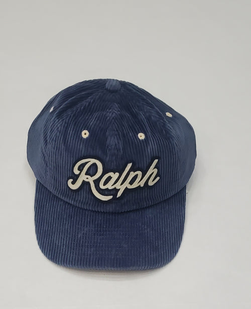 Nwt Polo Ralph Lauren Ralph Spellout Corduroy Leather Strap Back Hat