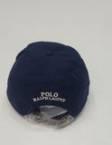 Nwt Polo Ralph Lauren Navy Blue Prep Teddy Bear Leather Strap Back Hat