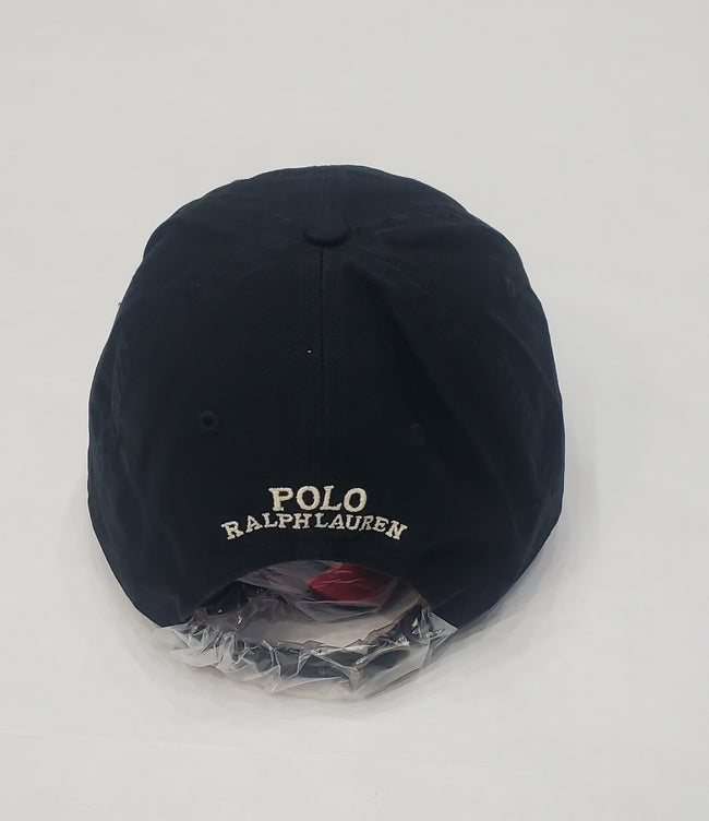 Nwt Polo Ralph Lauren Black Teddy Bear Leather Strap Back Hat