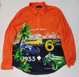 Nwt Polo Ralph Lauren Orange Monte Carlo Grand Prix  Button Up