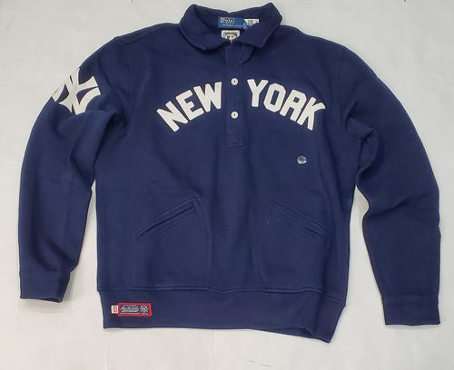 Nwt Polo Ralph Lauren Navy Blue New York NY 3 Button Sweatshirt