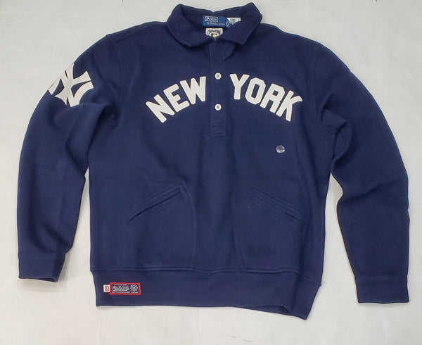 Nwt Polo Ralph Lauren Navy Blue New York NY 3 Button Sweatshirt