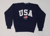Nwt Polo Ralph Lauren Navy USA American Flag Vintage Fit Crewneck Sweatshirt