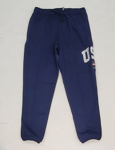 Nwt Polo Ralph Lauren Navy USA American Flag Patch Joggers