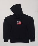 NWT Polo Ralph Lauren Black USA American Flag Patch Hoodie