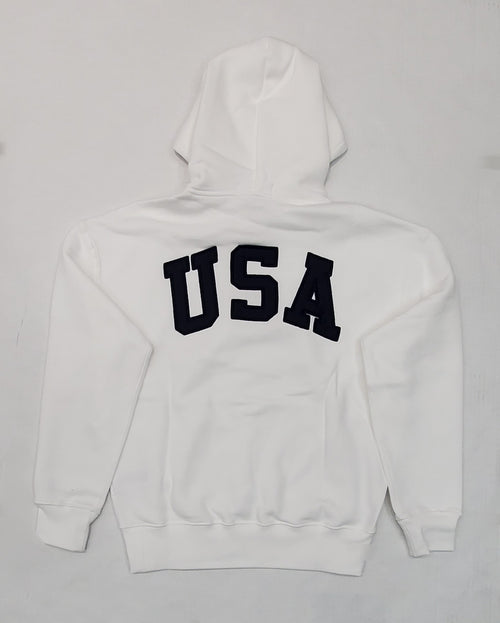 NWT Polo Ralph Lauren White USA American Flag Patch Hoodie