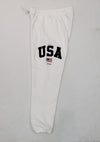 Nwt Polo Ralph Lauren White USA American Flag Patch Joggers