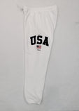 Nwt Polo Ralph Lauren White USA American Flag Patch Joggers