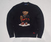 Nwt Polo Ralph Lauren Black Snow Explorer Teddy Bear Cotton Sweater